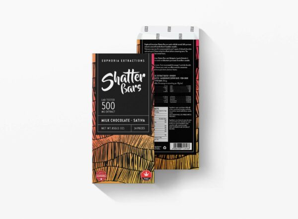 Euphoria Extractions – 500mg Shatter Bar – Milk Chocolate (Sativa) | Bloom Supply Canada