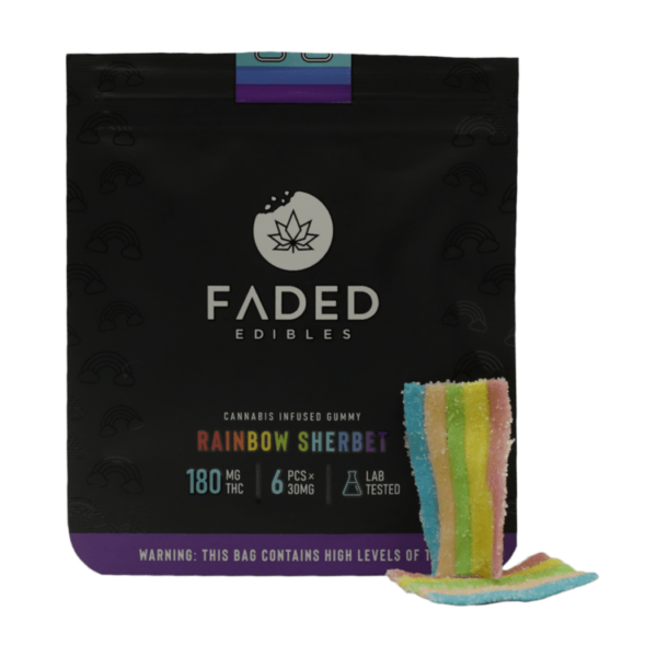 Faded Edibles – Rainbow Sherbet – 180mg | Bloom Supply Canada