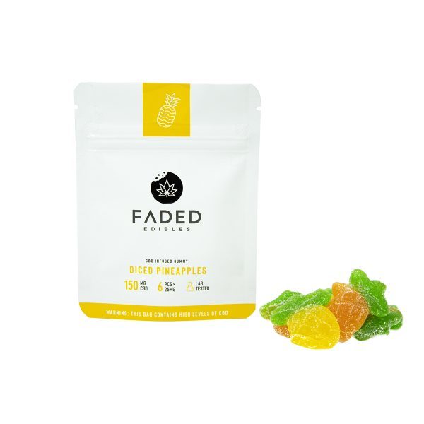 Faded Edibles – CBD 150mg Diced Pineapples | Bloom Supply Canada
