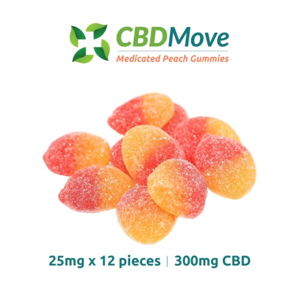 CBD Move – CBD Gummies – Vegan Peaches – 100mg | Bloom Supply Canada