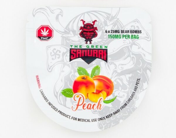 The Green Samurai – Peach Gummies – 150mg | Bloom Supply Canada
