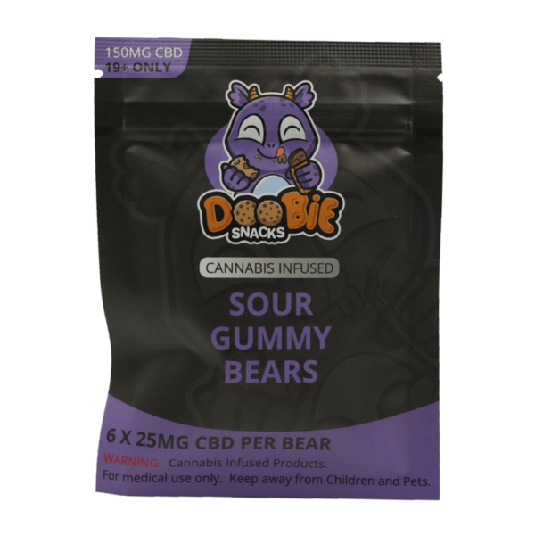 Doobie Snacks – CBD Sour Gummy Bears – 150mg CBD | Bloom Supply Canada