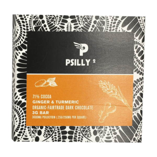 Psilly – Dark Chocolate Bar – Ginger & Turmeric | Bloom Supply Canada
