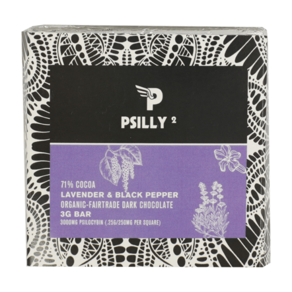 Psilly – Dark Chocolate Bar – Lavender & Black Pepper | Bloom Supply Canada