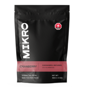 Mikro – THC Gummies – 100mg THC – Cranberry | Bloom Supply Canada