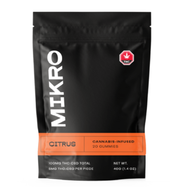 Mikro – 1:1 THC/CBD Gummies – 100mg – Citrus | Bloom Supply Canada