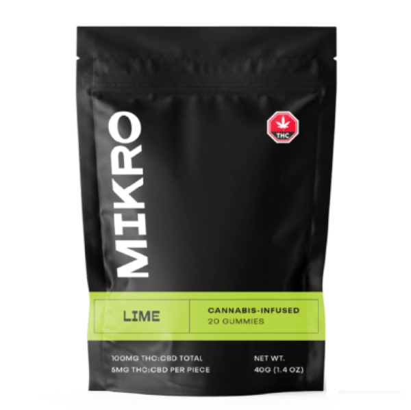 Mikro – 1:1 THC/CBD Gummies – 100mg – Lime | Bloom Supply Canada