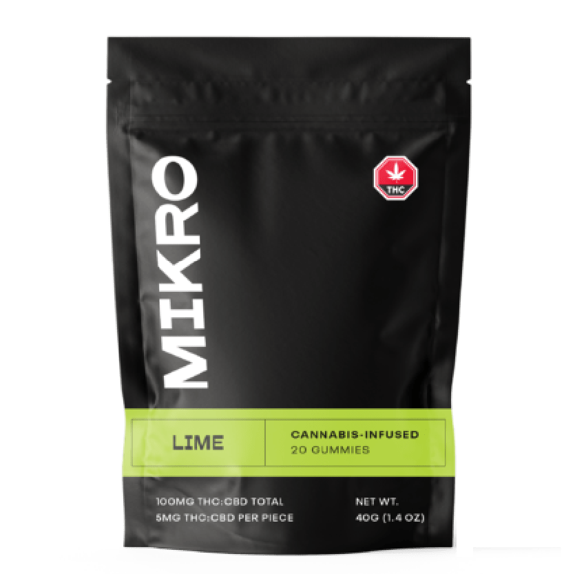 Mikro – 1:1 THC/CBD Gummies – 100mg – Lime | Bloom Supply Canada