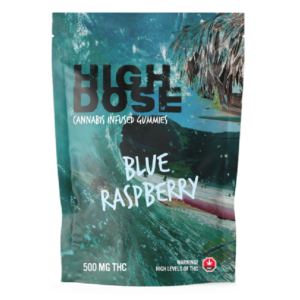 High Dose – cannabis Infused Gummies – Blue Raspberry – 1000mg/1500mg | Bloom Supply Canada