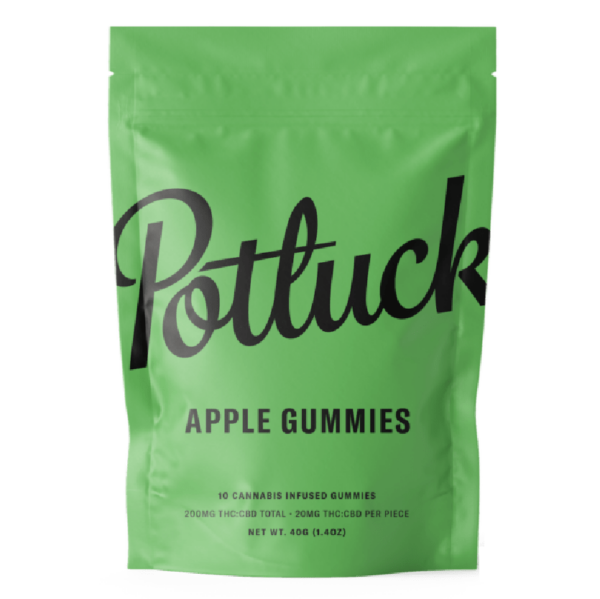 Potluck Extracts – Apple Gummies (1:1) – 100mg THC / 100mg CBD | Bloom Supply Canada