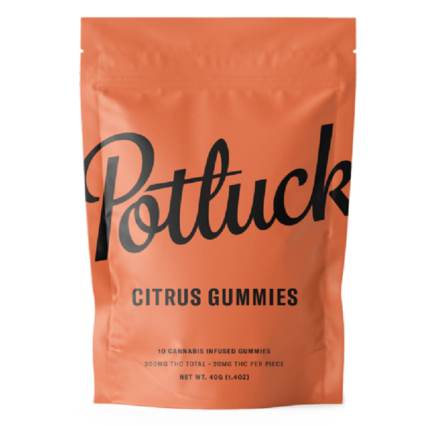 Potluck Extracts – Citrus Gummies – 200mg THC | Bloom Supply Canada